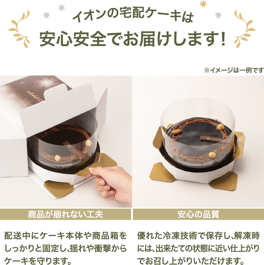 イオンの宅配ケーキは安心安全でお届けします!