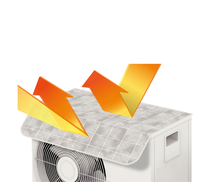 エアコン室外機カバー マグネットで着脱簡単！日射熱を遮り冷房運転時の効率アップ。