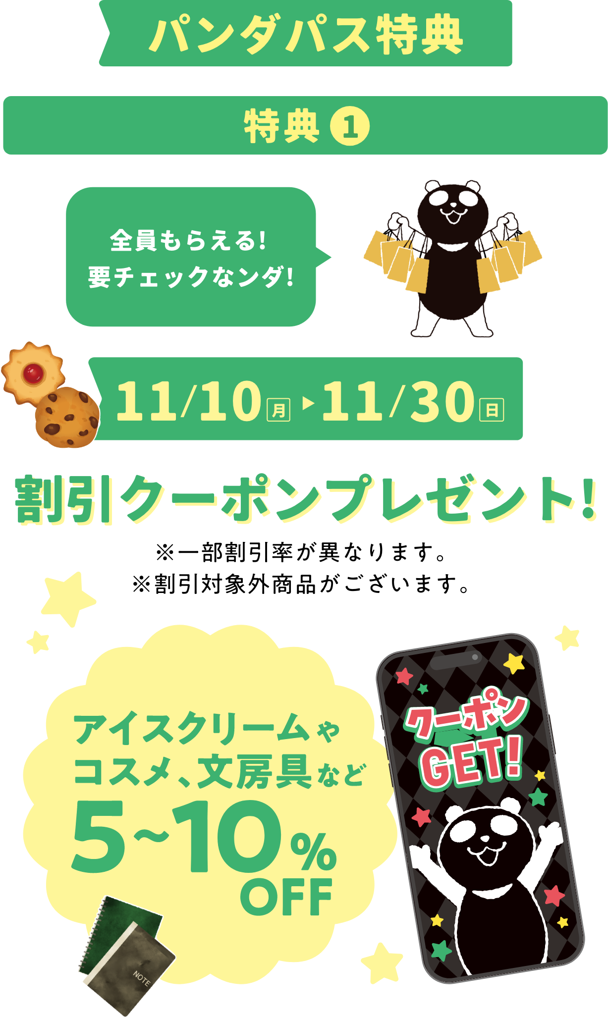 パンダパス特典