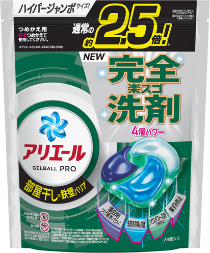 アリエールジェルボールプロ 部屋干し用 つめかえハイパージャンボサイズ