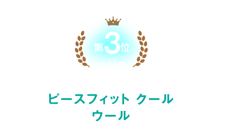第3位 405票 快適ウール ピースフィット クール ウール
