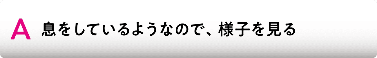 A 息をしているようなので、様子を見る