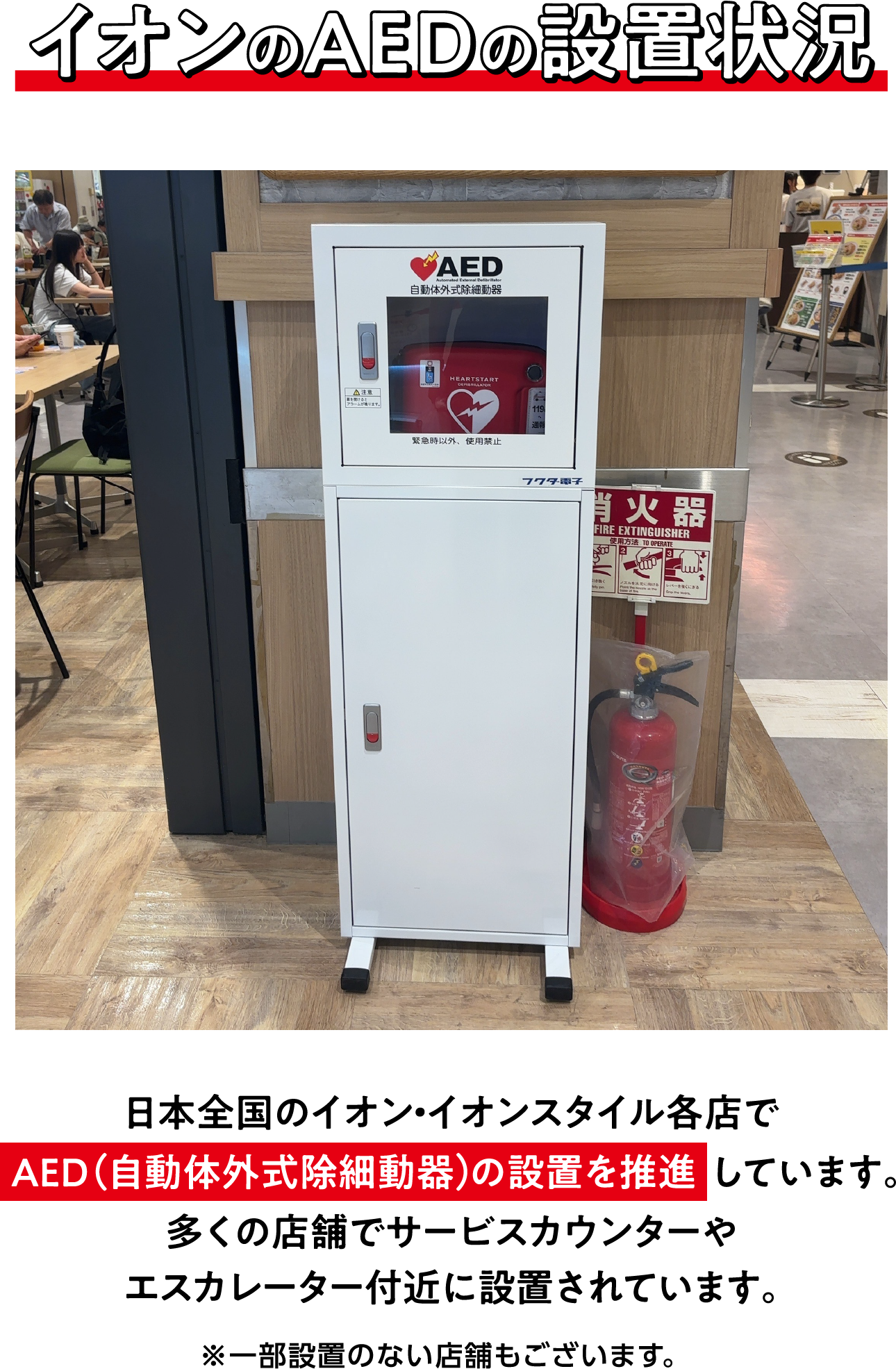 イオンのAEDの設置状況