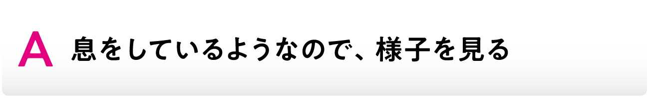 A息をしているようなので、様子を見る