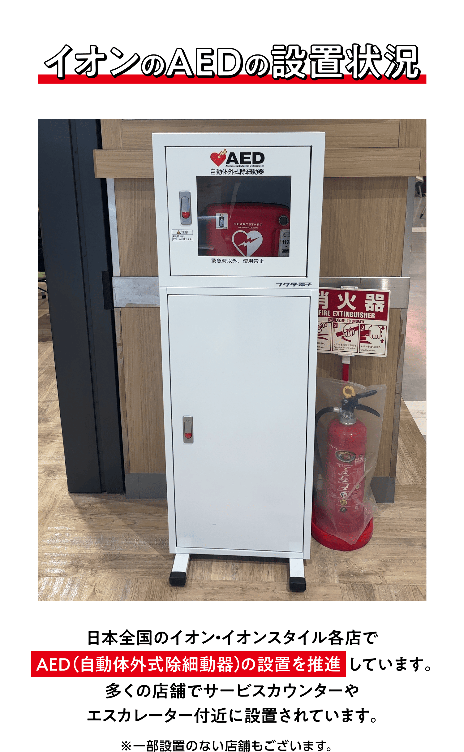 イオンのAEDの設置状況