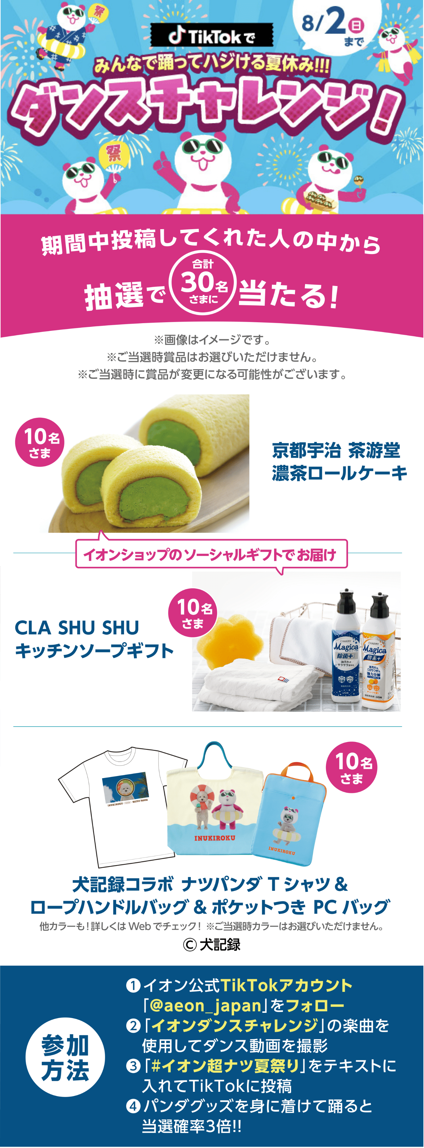 TikTokダンスチャレンジ　抽選30名にプレゼント