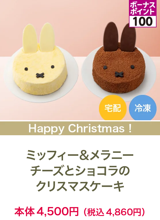ミッフィー&メラニー チーズとショコラのクリスマスケーキ