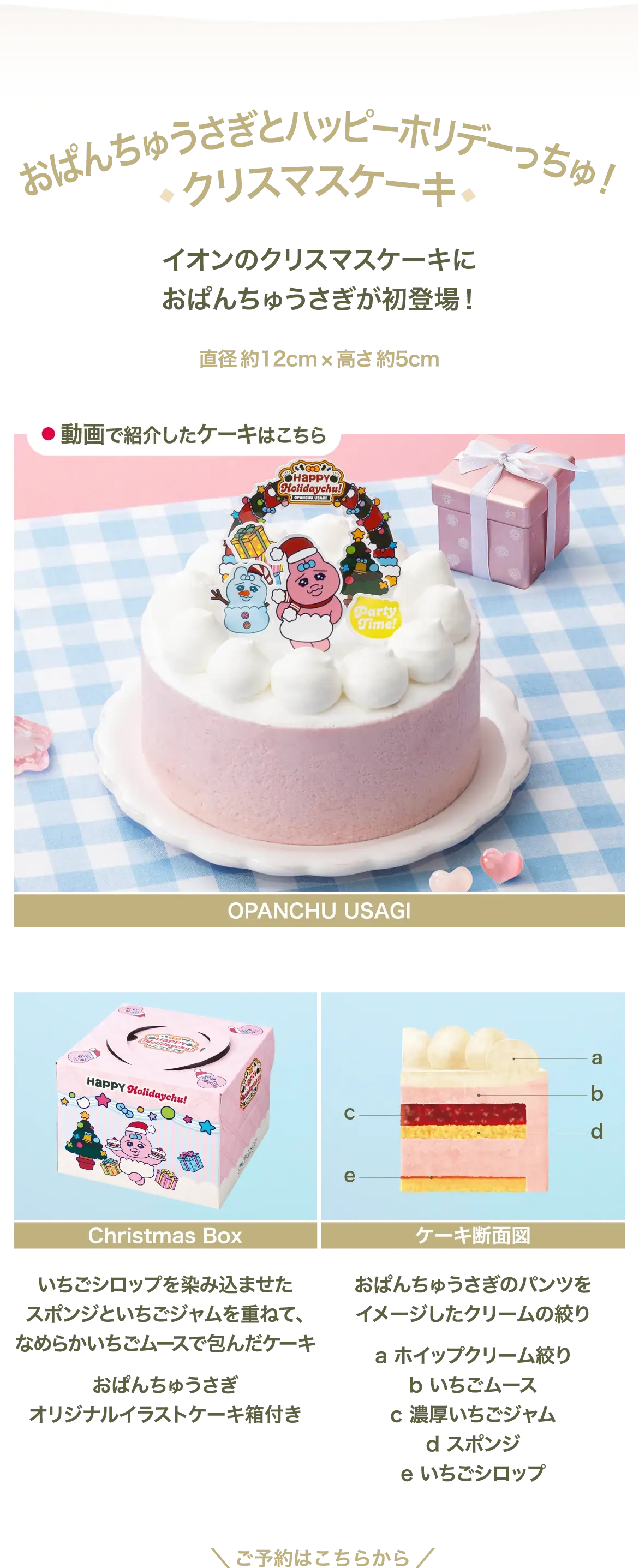 おぱんちゅうさぎとハッピーホリデーっちゅ! クリスマスケーキ