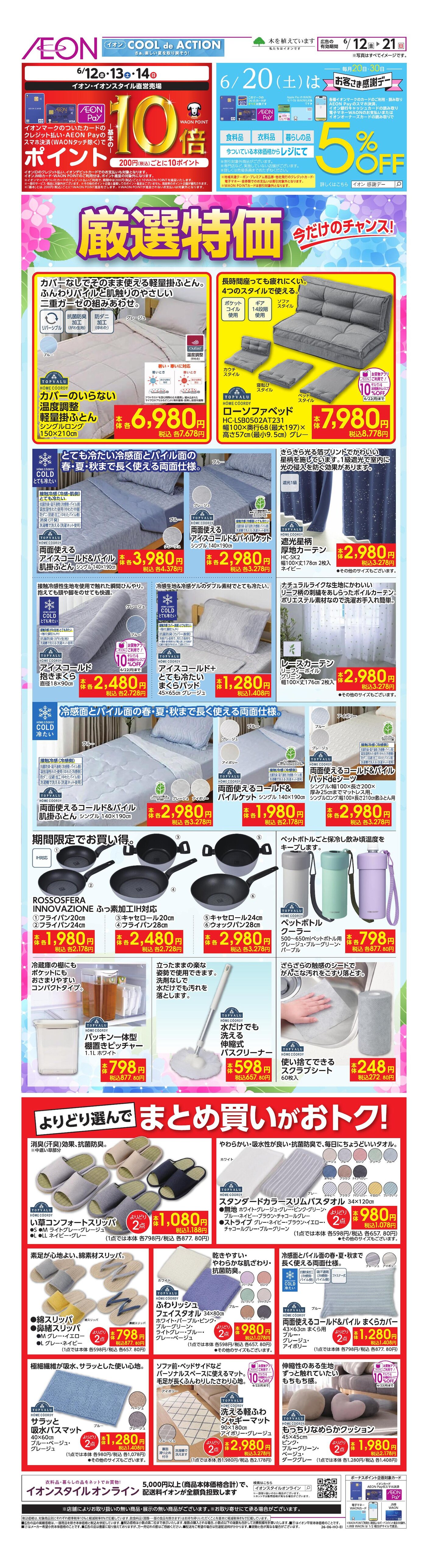 イオン笠間店のチラシ